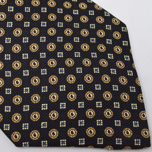 Tommy Hilfiger Silk Tie Double Pattern Black Gold